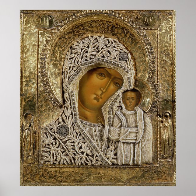 Poster Une icône représentant la Vierge de Kazan (Devant)