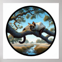 Une image circulaire 3D d'un beau chat siamois