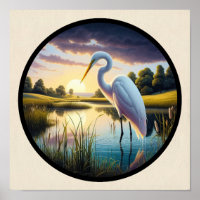 Une image circulaire 3D d'un bel aigrette