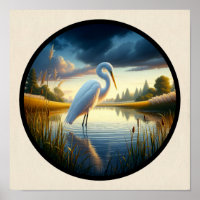 Une image circulaire 3D d'un bel aigrette