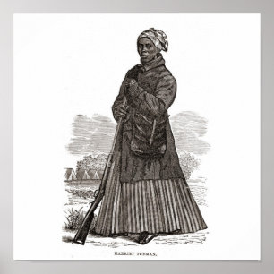 Poster Une image de gravure sur bois de Harriet Tubman,