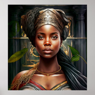 Poster Une Jamaïcaine Portrait Peinture à l'huile