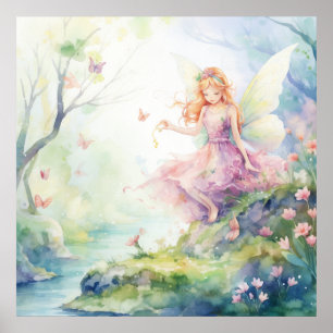 Poster Une jolie fée de printemps