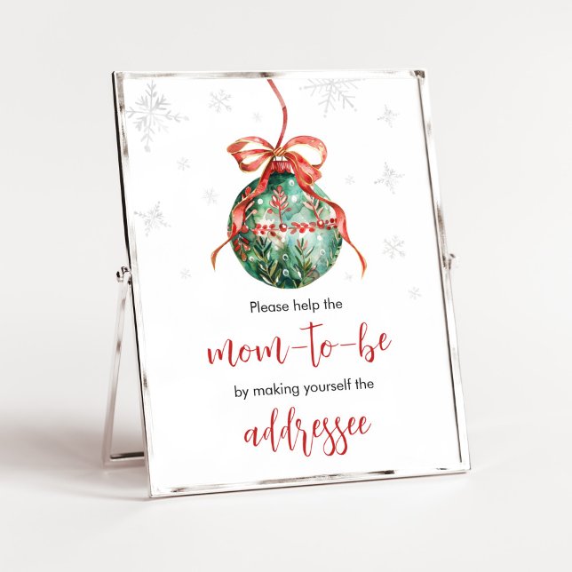 Poster Une jolie petite enveloppe de Noël (Merry Little Christmas Ornaments Baby Shower Envelope Station)
