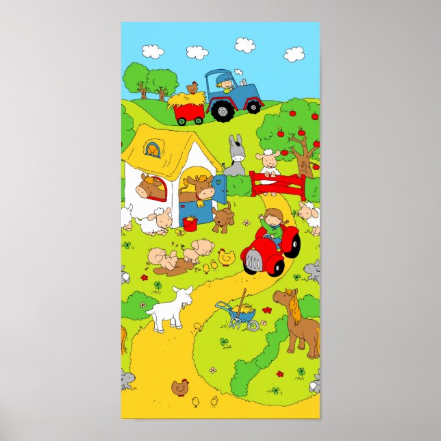 Poster Une journée à la ferme (panorama) (Devant)