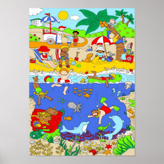 Poster Une journée à la plage