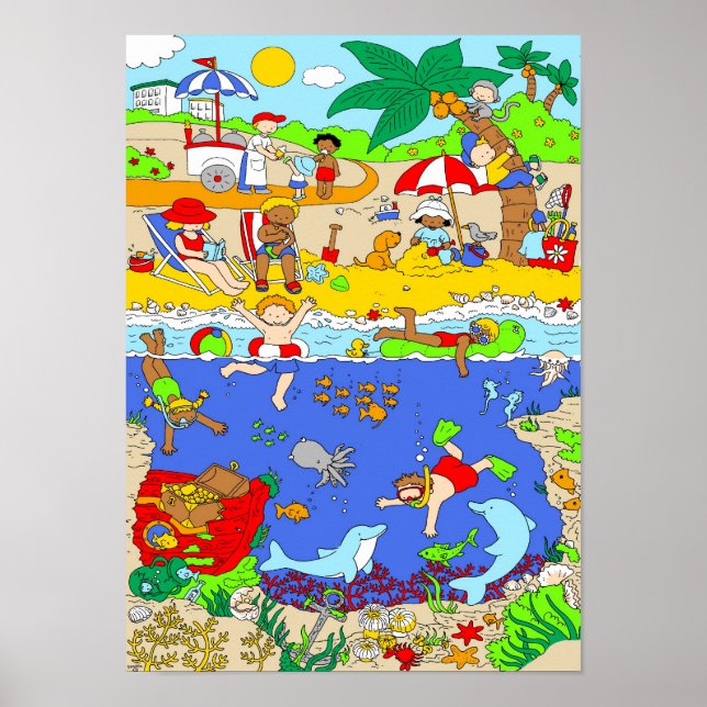 Poster Une journée à la plage (Devant)