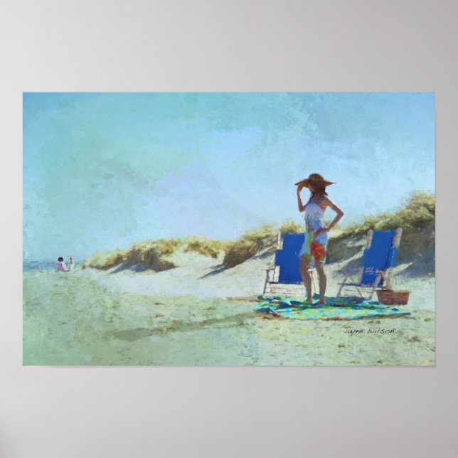 Poster Une journée à la plage Imprimer (Devant)