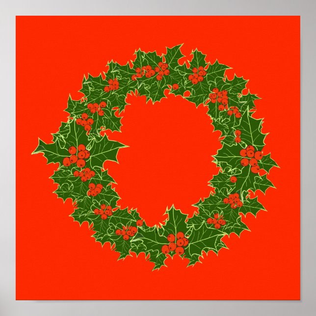 Poster Une joyeuse couronne de Noël Holly (Devant)