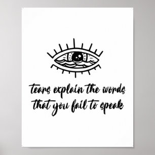 Poster Une Larme Silencieuse. Cadeau de deuil. Cadeau Sym