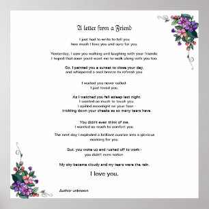 Poster Une Lettre D'Un Ami