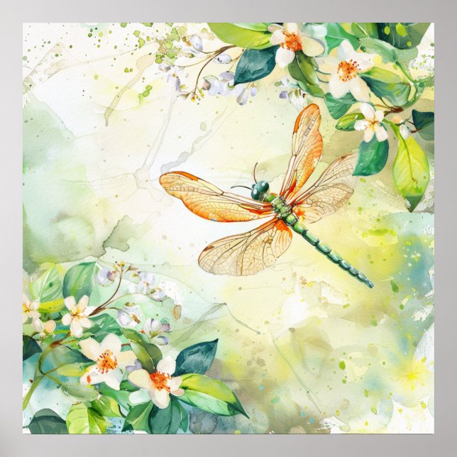 Poster Une libellule de printemps (Devant)