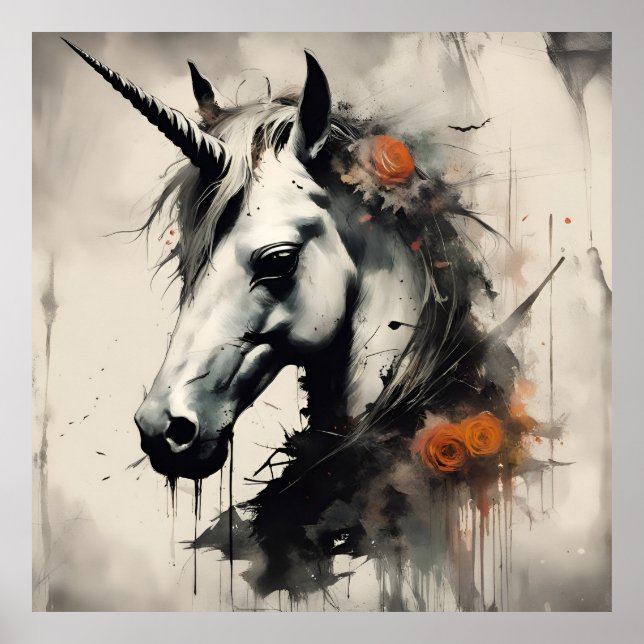 Poster Une licorne d'Halloween (Devant)