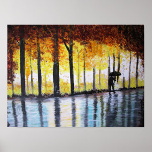 POSTER UNE LONGUE MARCHE DANS LA PLUIE
