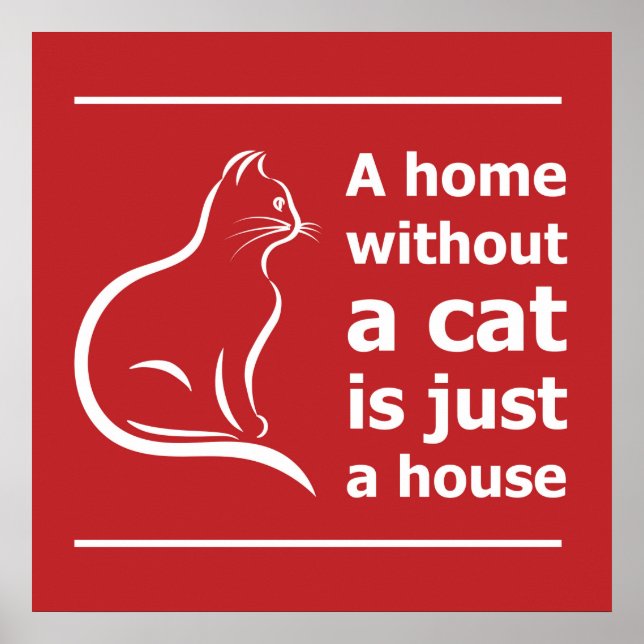 Poster Une maison sans chat n'est qu'un animal de compagn (Devant)