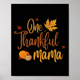 Poster Une Mama Remerciée Automne Automne Mère Thanksgivi