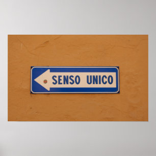Poster Une manière dans la plaque de rue italienne Senso