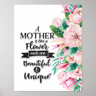 Poster Une mère est comme un cadeau de fleurs, cadeau de 