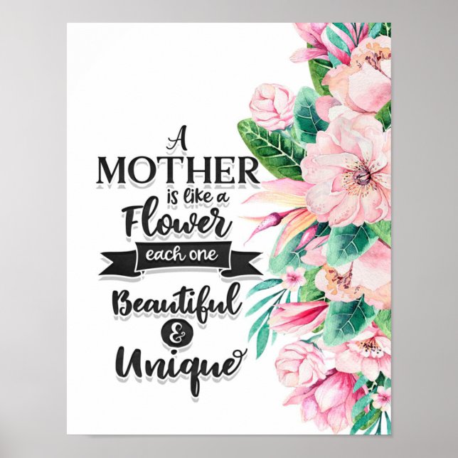 Poster Une mère est comme un cadeau de fleurs, cadeau de  (Devant)