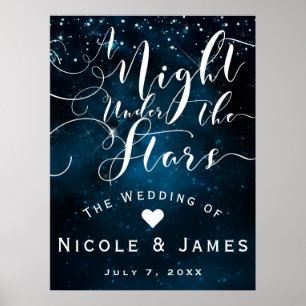 Poster UNE NUIT SOUS LES ÉTOILES Bannière Starry Blue Ski
