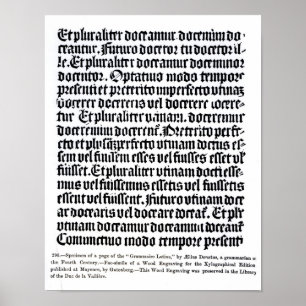 Poster Une page du 'Grammaire Latine