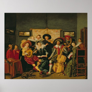 Poster Une partie musicale, c.1625