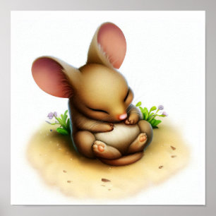 Poster Une peinture numérique d'un joli rat Kangaroo