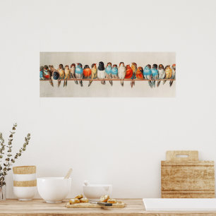 Poster Une perche d'oiseaux par Hector Giacomelli