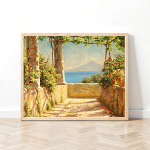 Poster Une pergola à Capri, Emil Wennerwald