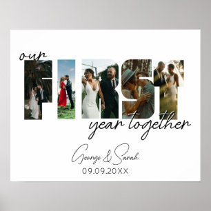 Poster Une photo du premier anniversaire de mariage ensem