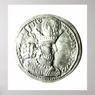 Poster Une pièce représentant le profil de Shapur II,