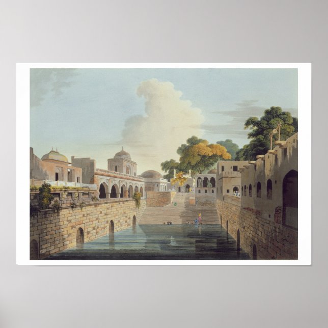 Poster Une plage près de la Vieille Ville de Delhi, plaqu (Devant)