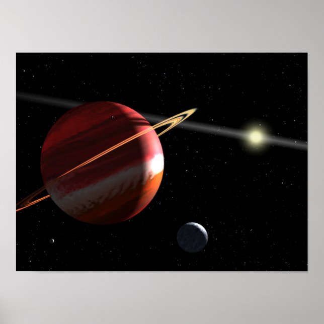 Poster Une planète de masse de Jupiter orbitant autour de (Devant)