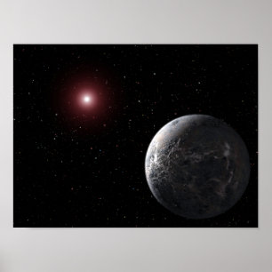 Poster Une planète glacée/rocheuse en orbite autour d'une
