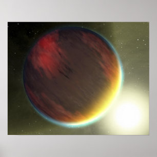 Poster Une planète nuageuse comme Jupiter qui orbite