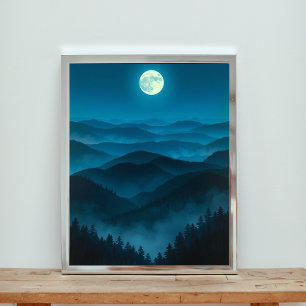 Poster Une Pleine lune lumineuse