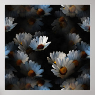 Poster Une Pléthore De Marguerites Flottantes Isolées Sur