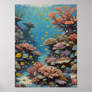 Poster Une plongée sur récif océanique