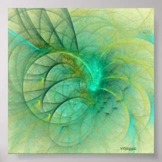 Poster Une plume dans son casquette (vert)