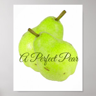 Poster Une poire parfaite juteuse et sucrée fond blanc