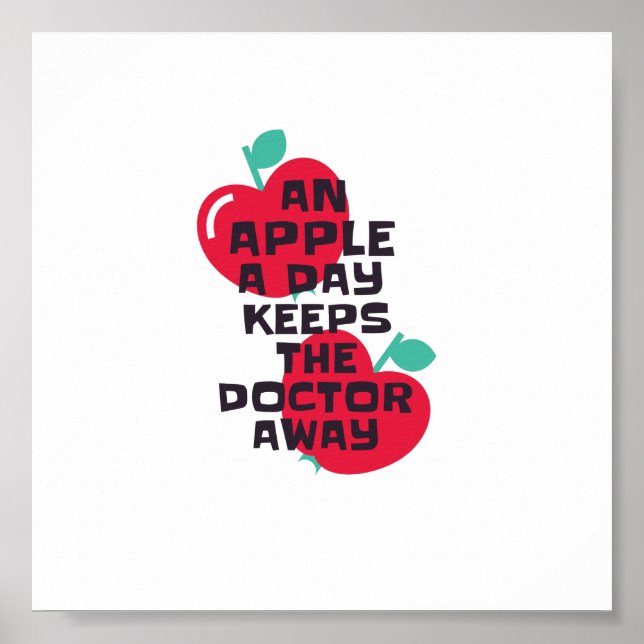 Poster Une pomme par jour éloigne le médecin (Devant)