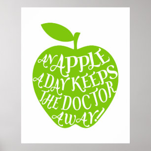 Poster Une pomme par jour éloigne le médecin