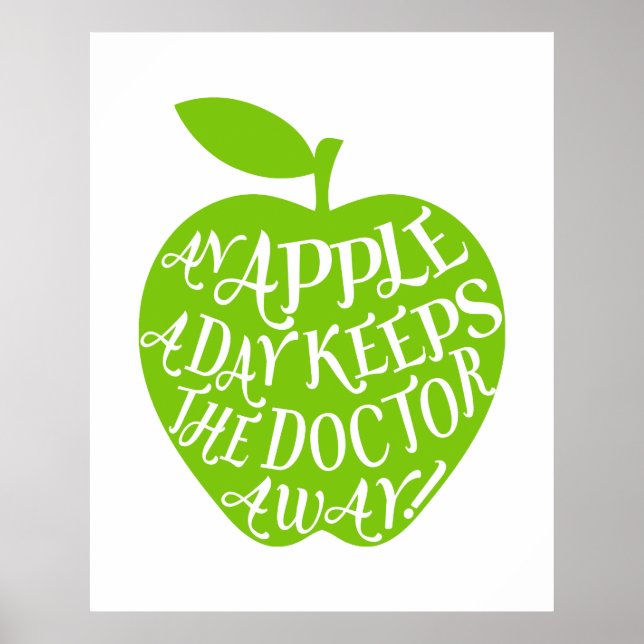 Poster Une pomme par jour éloigne le médecin (Devant)