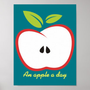 Poster Une pomme par jour illustration