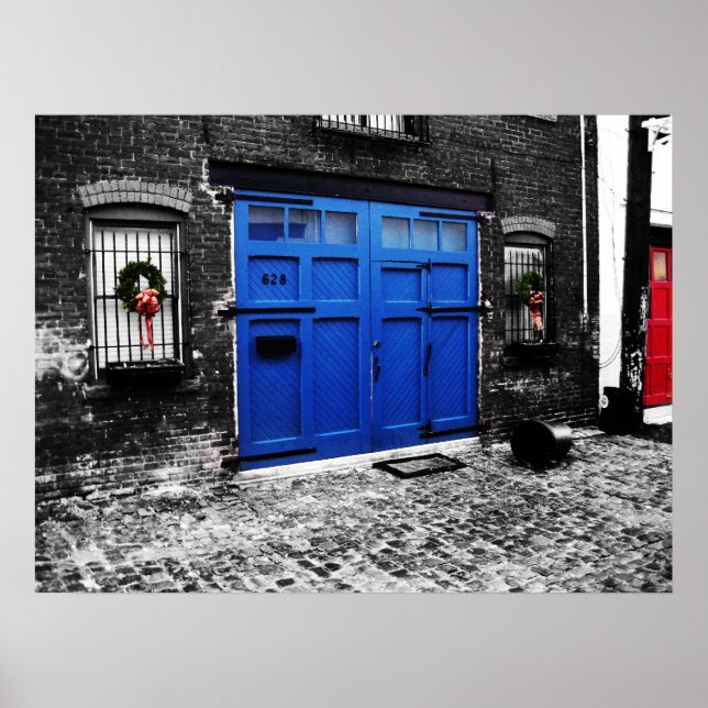 Poster Une porte bleue (Devant)