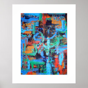 Poster Une promenade dans la forêt - Art abstrait peint à