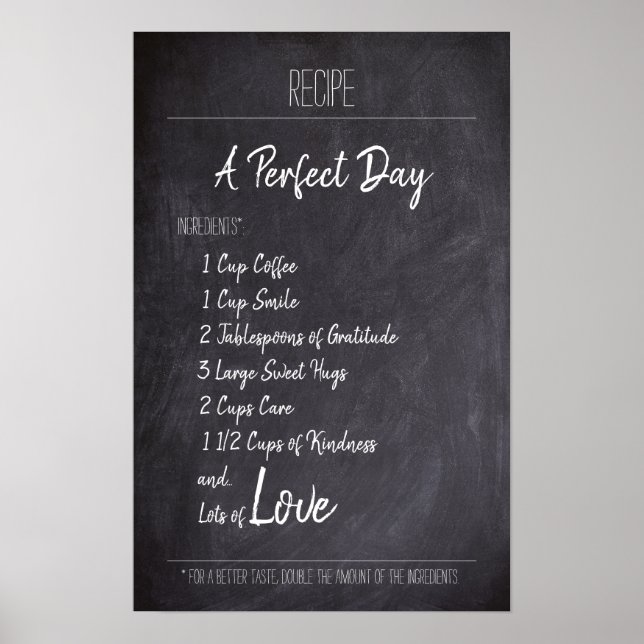 Poster Une recette de jour parfaite (Devant)