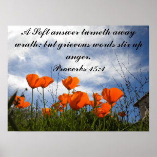 Poster Une réponse douce fuit la colère...
