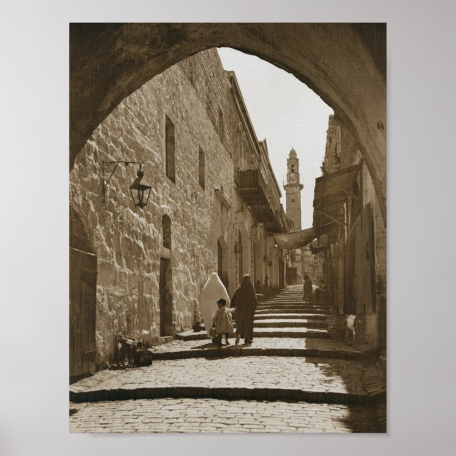 Poster Une ruelle dans la vieille Jérusalem (Devant)