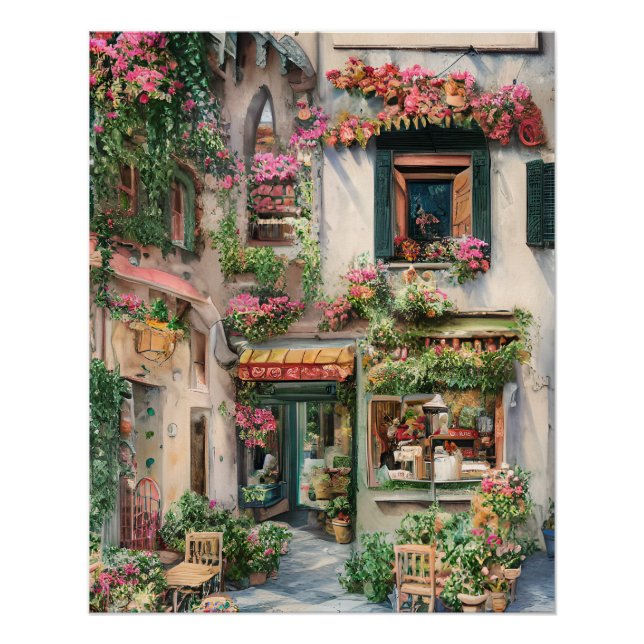 Poster Une scène de rue italienne Ephemera Design Series  (Devant)